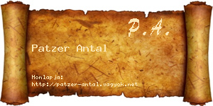 Patzer Antal névjegykártya